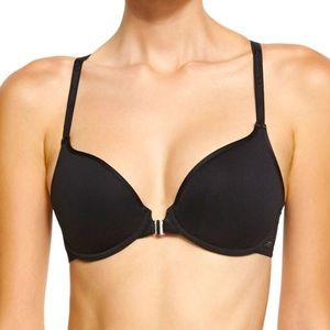 CHANTELLE Ideal T-Back Front-Close Spacer-Cup Bra Women’s Size 32D NEW $69